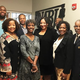 Several members of the 2017-19 National Association of Black Journalists Board of Directors and Executive Director Sharon Toomer, second from left, at NABJ headquarters at the University of Maryland at College Park. NABJ President Sarah Glover is in black dress at center. (Credit: NABJ)